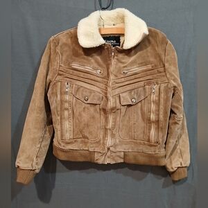 Vintage Wilson Leather Jacket Womens Small (42) Sherpa Brown